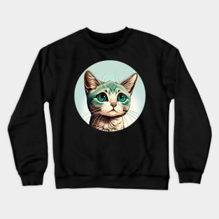 Amazing Cute Pastel Cat Face Lover - Funny Cats Crewneck Sweatshirt